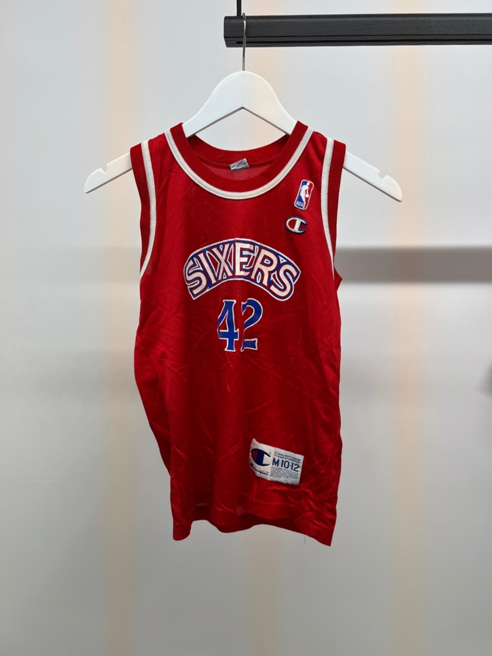 Champion Red Sixers #42 Mesh Basketball Jersey with White Trim